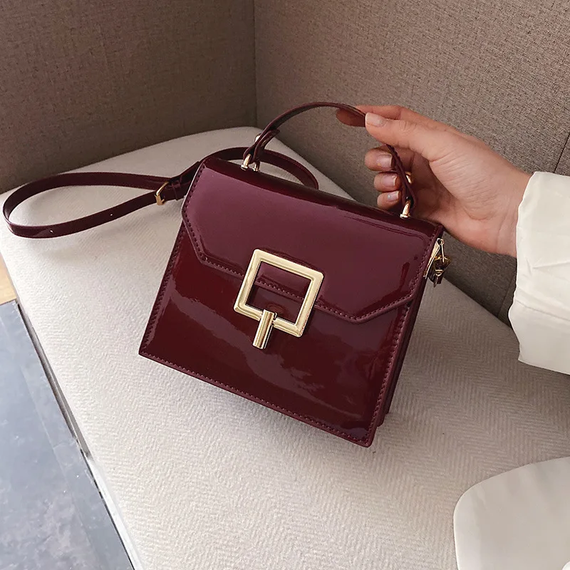 

Patent Leather Bright Surface Bag Women's 2020 Popular New Style Fashion Korean-style Versatile Shoulder Bag Shoulder Bag Fashio