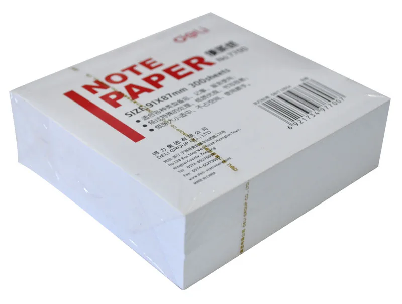 

Deli 7700 Note (91*87 Mm) Note Paper 300 Note with Writing Paper