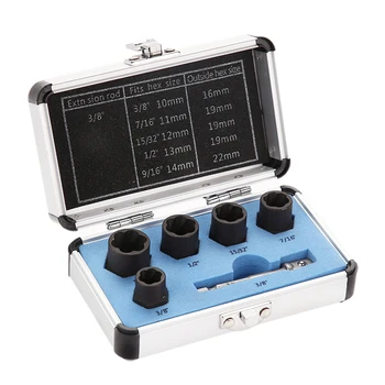 

6-Piece Broken Nut Bolt Extractor Hex Nut Stud Removal Tool