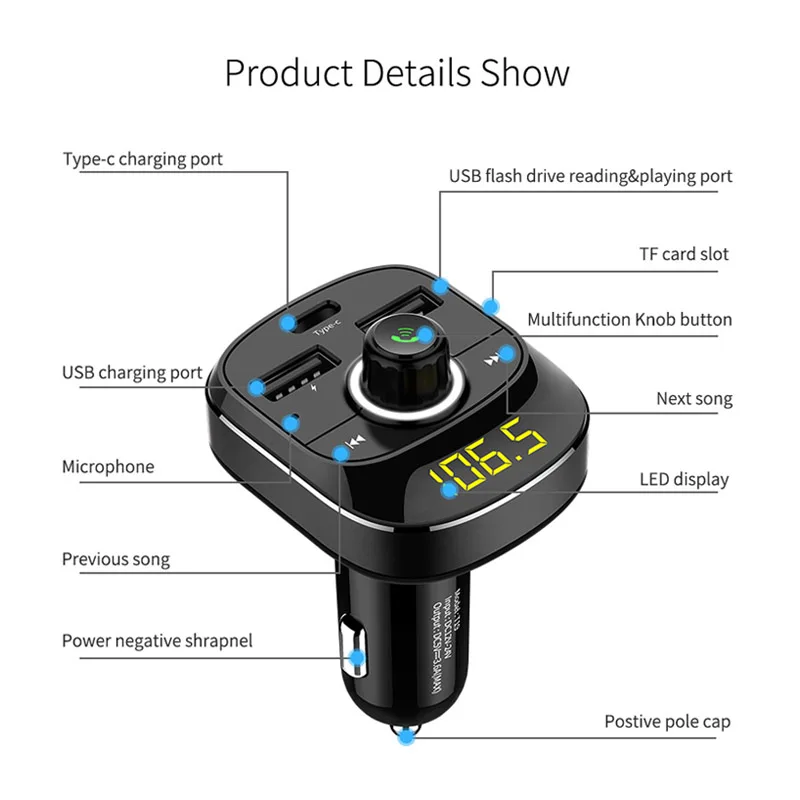 Автомобильный комплект JaJaBor с Bluetooth беспроводной FM передатчик гарнитура A2DP