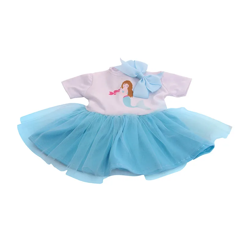 Новые кукольные аксессуары платье единорога+ повязка для волос подходит для 18 дюймов американская кукла 43 см детская кукла, поколение, подарок - Цвет: n1730