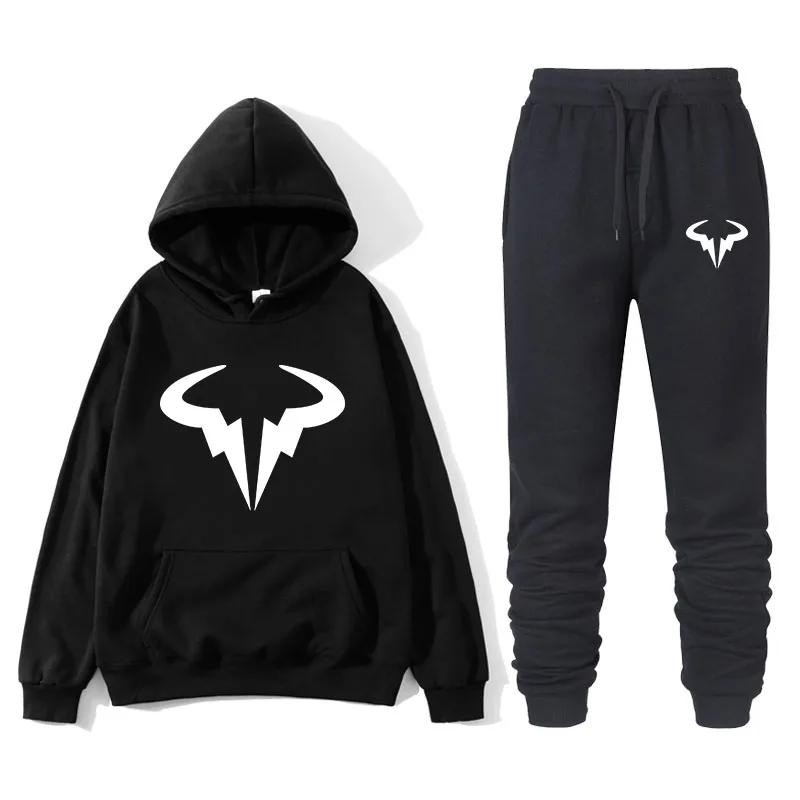 

2020 spring new couple suit warm pullover men's fashion hooded sports youth casual hoodie sports suit Harajuku style two-piece
