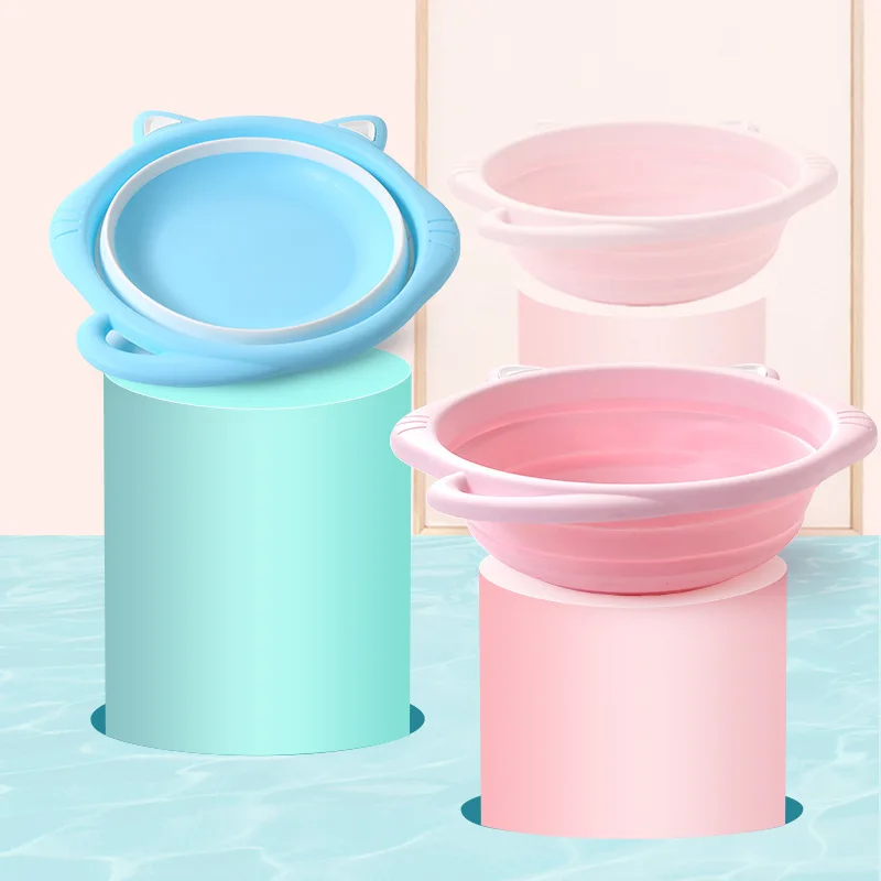 

Folding Children Wash Basin Newborn Infant Portable Household Thick Cartoon Pp Baby Plastic Basin