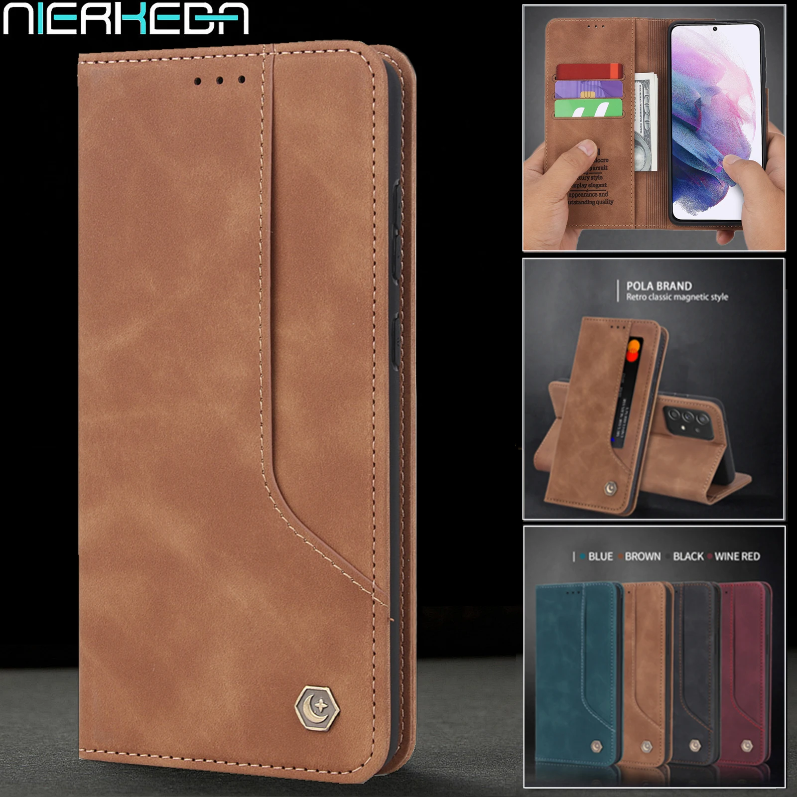 Luxury Flip Magnetic Case For Samsung Galaxy S21 S20 FE Note 20 10 9 Ultra S10 E S9 Plus Note20 Leather Wallet Cards Phone Cover | Мобильные