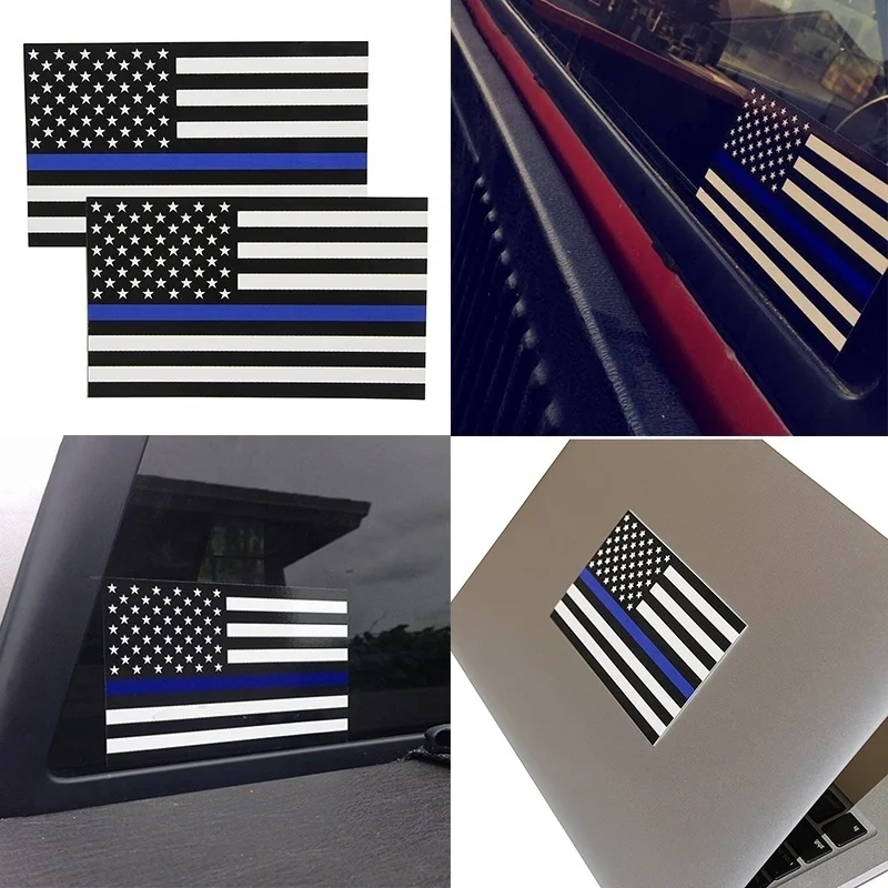5 шт. полицейский тонкая Голубая линия американский флаг наклейка автомобильный