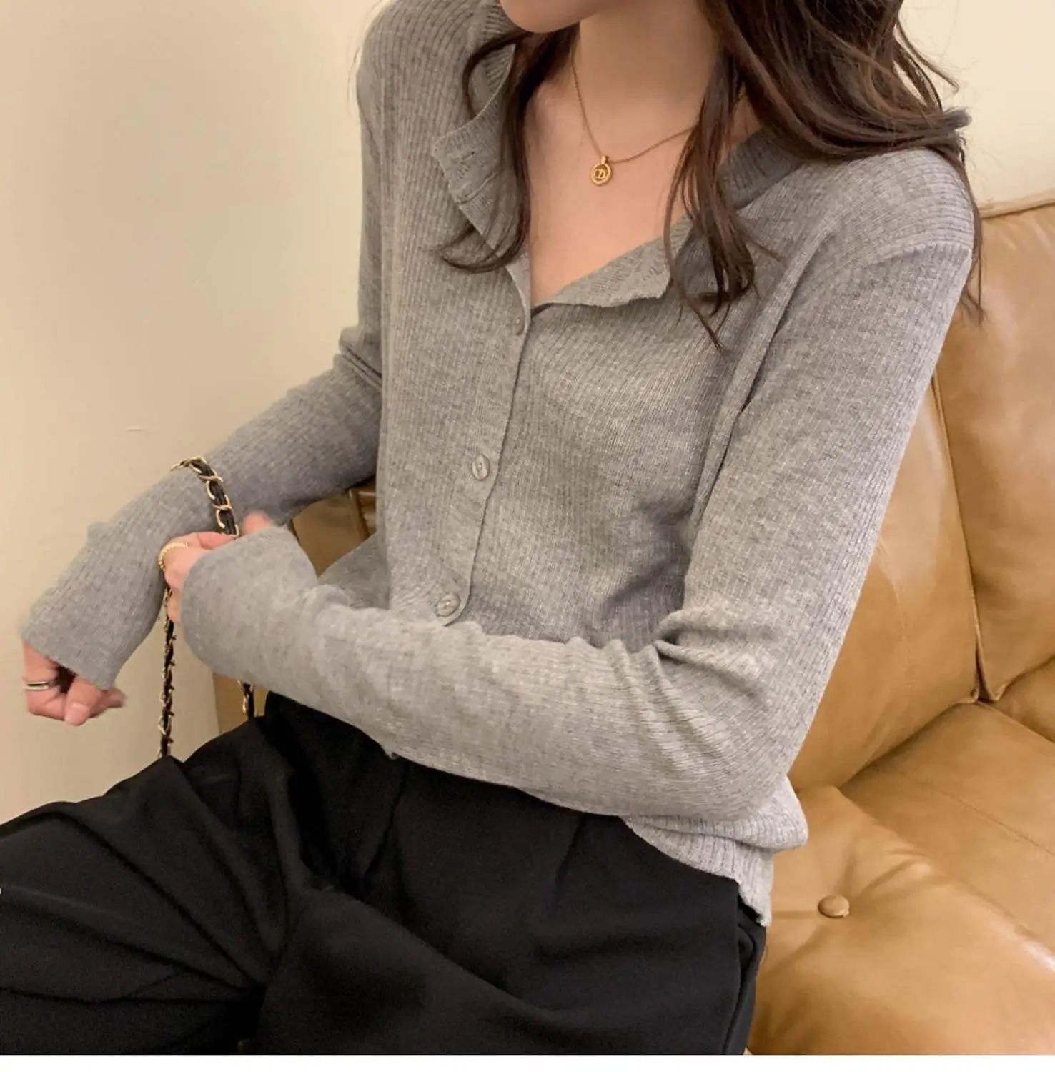 

Vintage Cashmere Cardigan Women Sweater Korean Short Coat 2020 Fall Soft Cashmere Loose Knitted O-Neck Winter Single Breasted