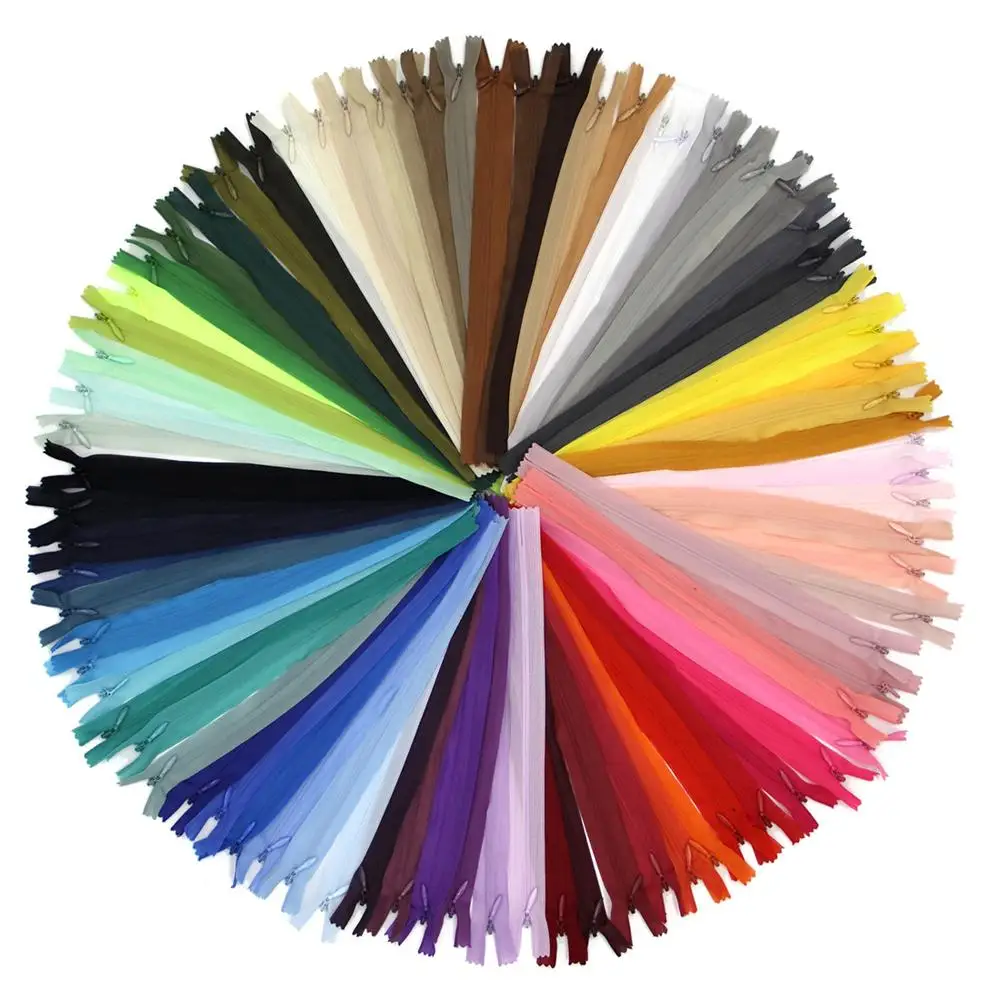 

10Pcs/Pack 55cm 3# Colorful High Quality Invisible Zipper Nylon Coil Zipper For DIY Handcraft Cloth Sewing Accessories Wholesale