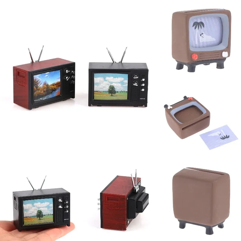 112 scale vintage mini. Dollhouse miniature working mid century Zenith TV