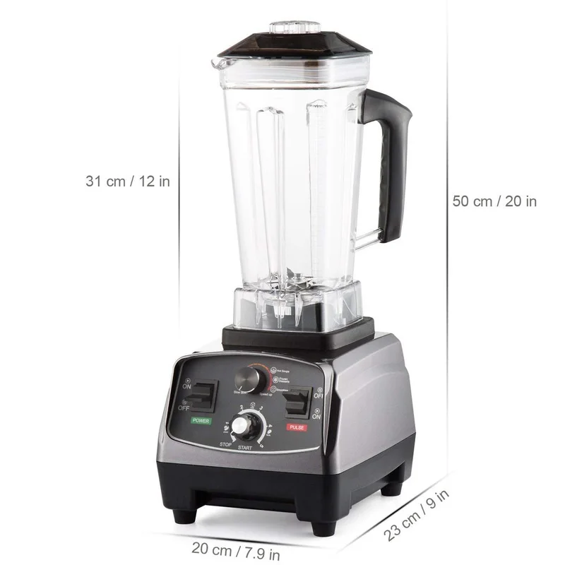 Commercial Grade Timer Blender Mixer Heavy Duty Automatic Fruit Juicer Food Processor Ice Crusher Smoothies 1400W