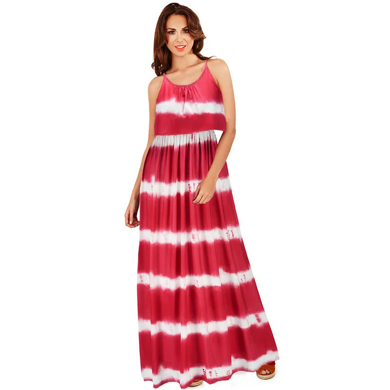 

European and American Women's Tie-Dye Sling Sleeveless Printed Dress 2020 Summer New Dress