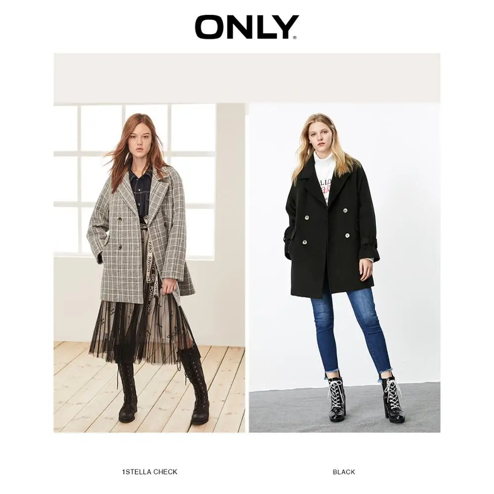 lower price  ONLY Autumn Winter Women's Loose Fit Thick Woolen Coat  11934S524