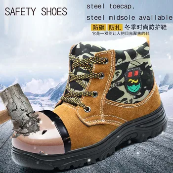 

Safety Shoes Anti-static Water-proof Available Steel Toecap Steel Midsole Available Men Leather WORKWEAR Woollen Warm Shoes