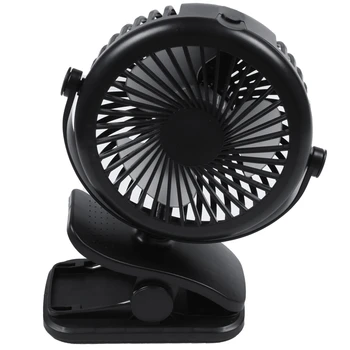 

New Usb 5V 5W Home Appliances Portable Usb Charging Fan With Clip For Bedside Baby Stroller-Black