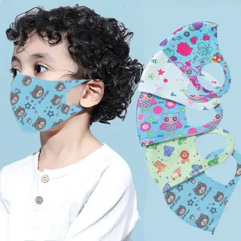 

Cute Mask Print Blue Cartoon Bear Face Masks Child Protective PM2.5 Reusable Fabric Mask Cute Mouth Cover Washable