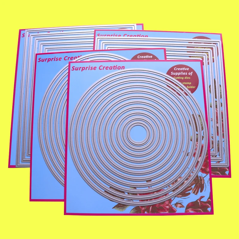4SetLargeCuttingDiesPlainRectangleSquareCircleOvalScrapbook