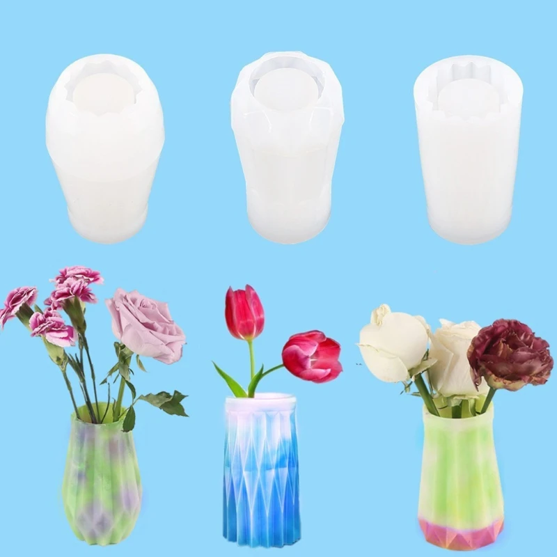 Simple Vase Resin Silicone Mold Creative Crystal Epoxy Mirror Vase