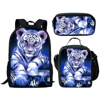 2021 Cute Tiger 3D Print School Bag Boy Girl Schoolbag Animal Pattern Book Bags Teenagers School Backpack Custom Child Mochila