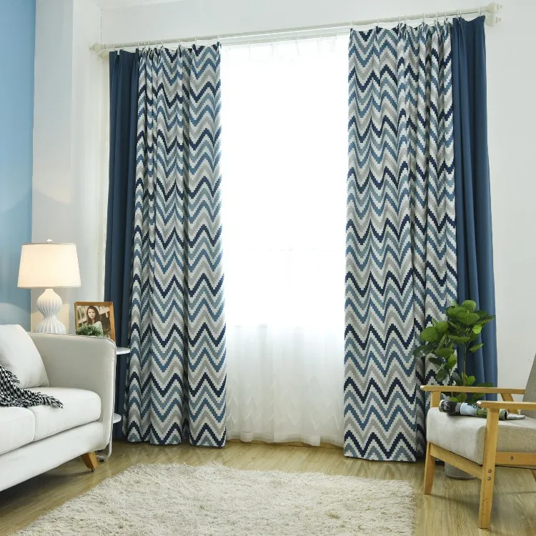 

Nordic Minimalist Modern-Style Geometry Shading Curtains for Living Dining Room Bedroom.