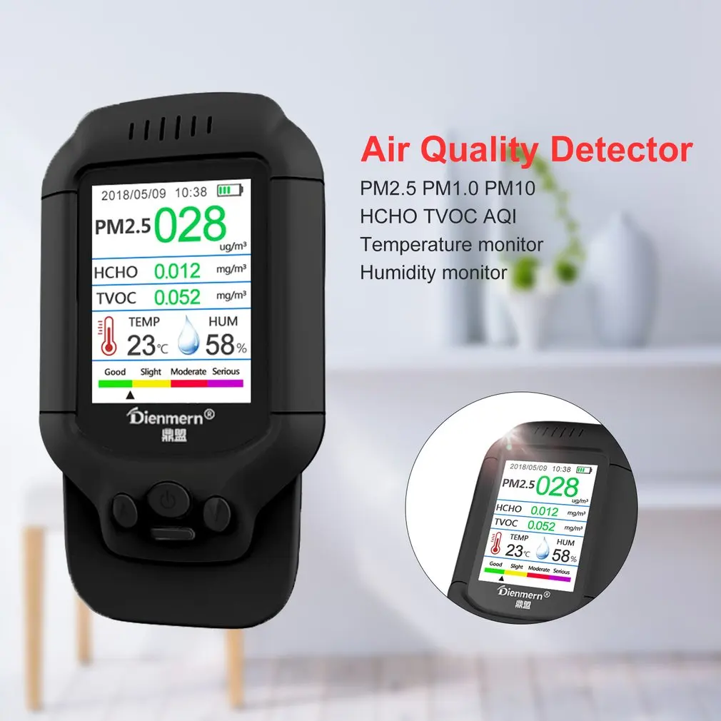 PM2.5/HCHO/TVOC контроль температуры и влажности AQI анализатор качества воздуха детектор газа измерительный инструмент счетчик смога продажа