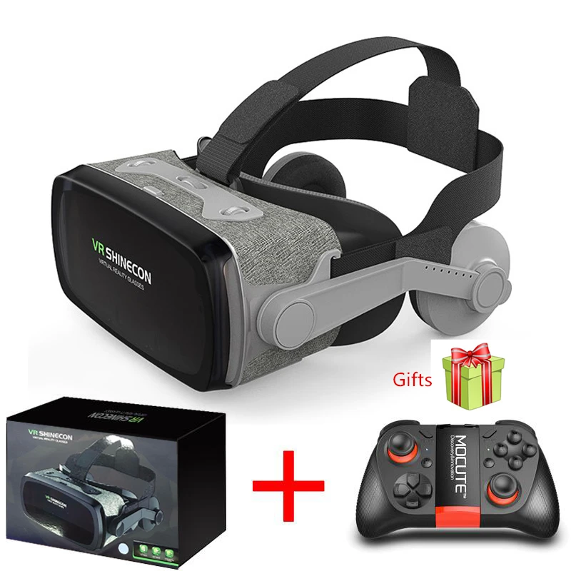 With Controller E Shinecon Casque 9,0 VR Очки виртуальной реальности 3D очки Google Cardboard VR гарнитура коробка для 4,0-6,3 дюймового смартфона - Цвет: With Controller E