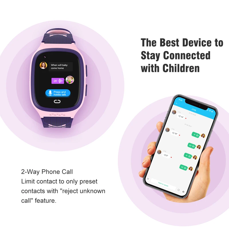 어린이 스마트 워치 4G GPS LBS SOS 카메라 화상 통화, IP67 방수 학생 위치 원격 모니터링, LT31, 1.4 인치 대 LT21