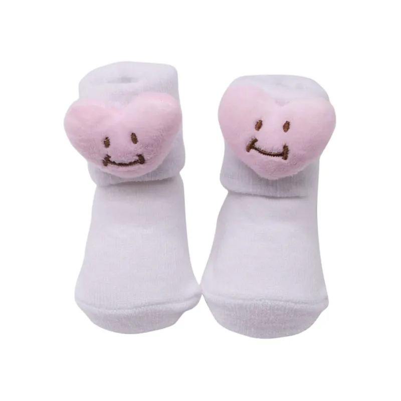 Baby Boys Girls Thickening Cotton Heart Print Cartoon Anti-slip Floor Socks Hot Newborn Winter Autumn Warm Soft Clothes Socks - Цвет: 64P