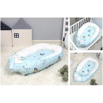 

Soft Cotton Baby Nest Bed with Mattress Portable Detachable Baby Travel Crib