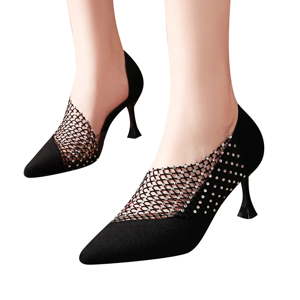 

Summer Sandals Stiletto Mesh Sneakers Sexy Ladies Hollow High Heels Pumps Shoes Shoes women Fashion Mesh Sandalias Buty Damskie