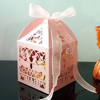 

50pcs Event Party Supplies pink gift box packaging flower boxes christmas decorations for home elf christmas candy box wholesale