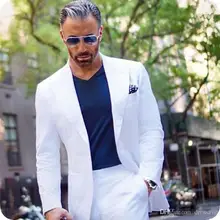 Мужской свадебный костюм на одной пуговице, смокинги для мужчин, костюмы на свадьбу, выпускной, лучший мужской блейзер(пиджак+ штаны