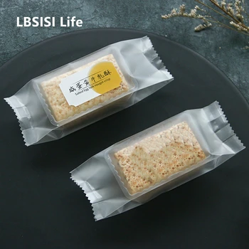 

LBSISI Life 100pcs Nougat Plastic Bags Clear Box Pineapple Cake Candy Energy Cheese Food Package Bags Bottom