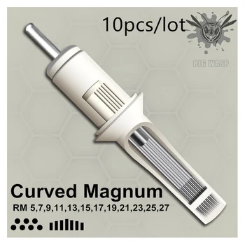 

10PCS BIGWASP Round Magnum 5/7/9/11/13/15RM Disposable Semi Permanent Cartridge Needles For Makeup Tattoo Machine Pen Supply