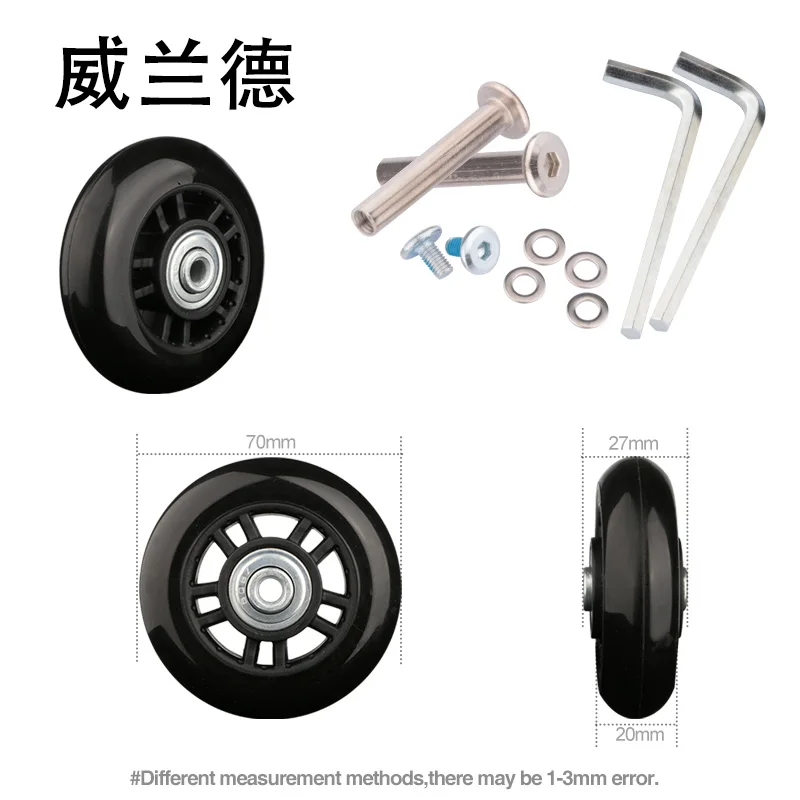 Luggage Suitcase Replacement Wheels 70mm*27mm Toolbox Universal Casters Damping Mute Colored | Багаж и сумки