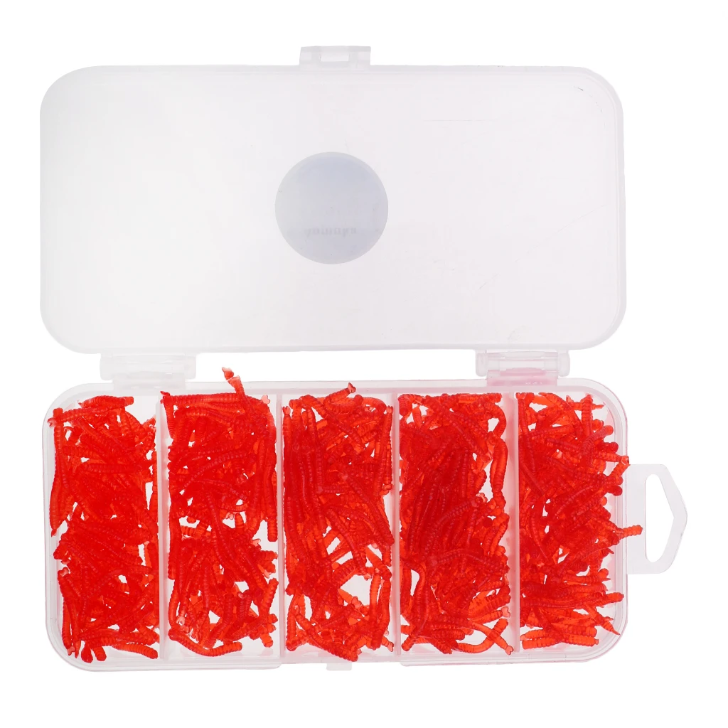 500Pc Soft Sea Earthworm Lure Artificial Bait Bionic Worm Trout Fishing Lure