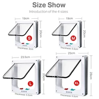 Smart Pet Door 4 Way Locking Security Lock ABS Plastic Dog Cat Flap Door Controllable Switch Direction Doors Small Pet Supplies 6