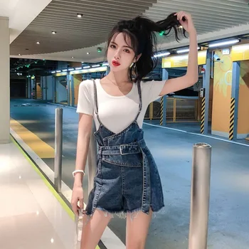 

2020 Spring Summer Cowboy Shorts Women Jean Suspender Trousers Female Jeans Shorts Hot Pants Students Dneim Shorts Hot Pants