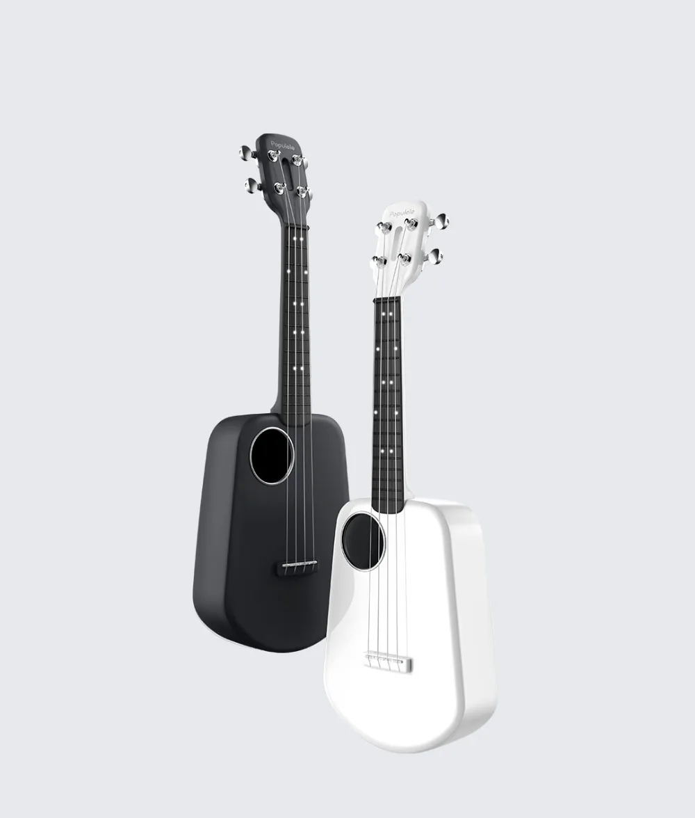  Populele 2 LED Smart Soprano Ukulele Concert from Xiaomi Bluetooth Ukulele 4 Strings 23 Inch White 
