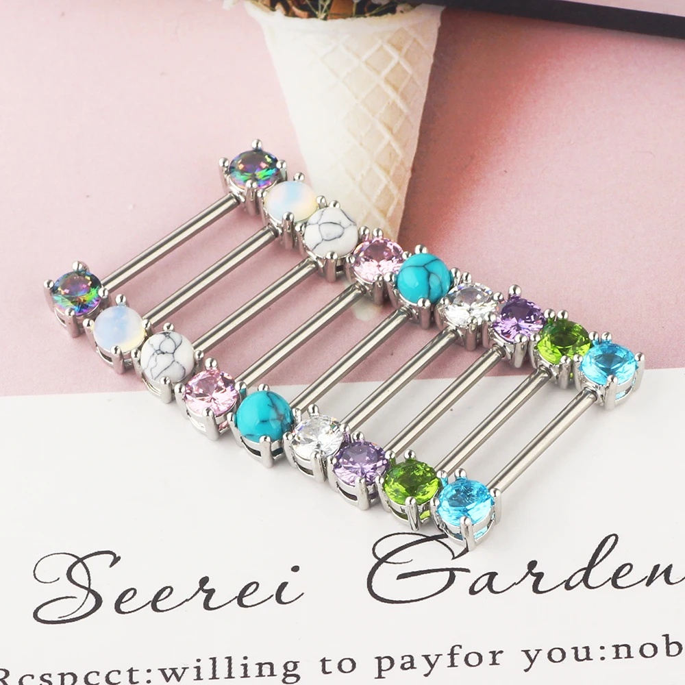 JUNLOWPY 14G Nipple Rings Tongue Straight Barbells Surgical Steel Nipplering Wholesale Body Piercing Jewelry for Women Men 50pcs