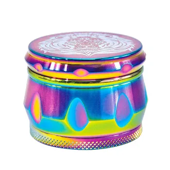 

Ice Rainbow 4 Layers Metal Grinder Wheel Side Window Tobacco Crusher Herb Container Maunal Weeb Tools Smoke Accessories Tobacco