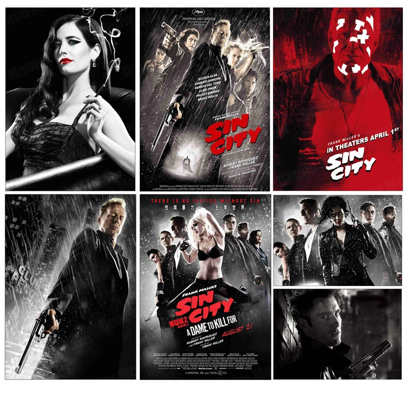 Sin City винтажный металлический постер Ретро оловянные вывески для бара, клуба, домашнего декора комнаты, фильм, настенная художественная табличка для дам, чтобы убить для вывесок ZSS19