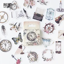 Étiquette autocollante gothique Vintage Kawaii, Scrapbooking, artisanal, pour Journal agenda, Journal à puces, papeterie, Diy bricolage, 46 pièces