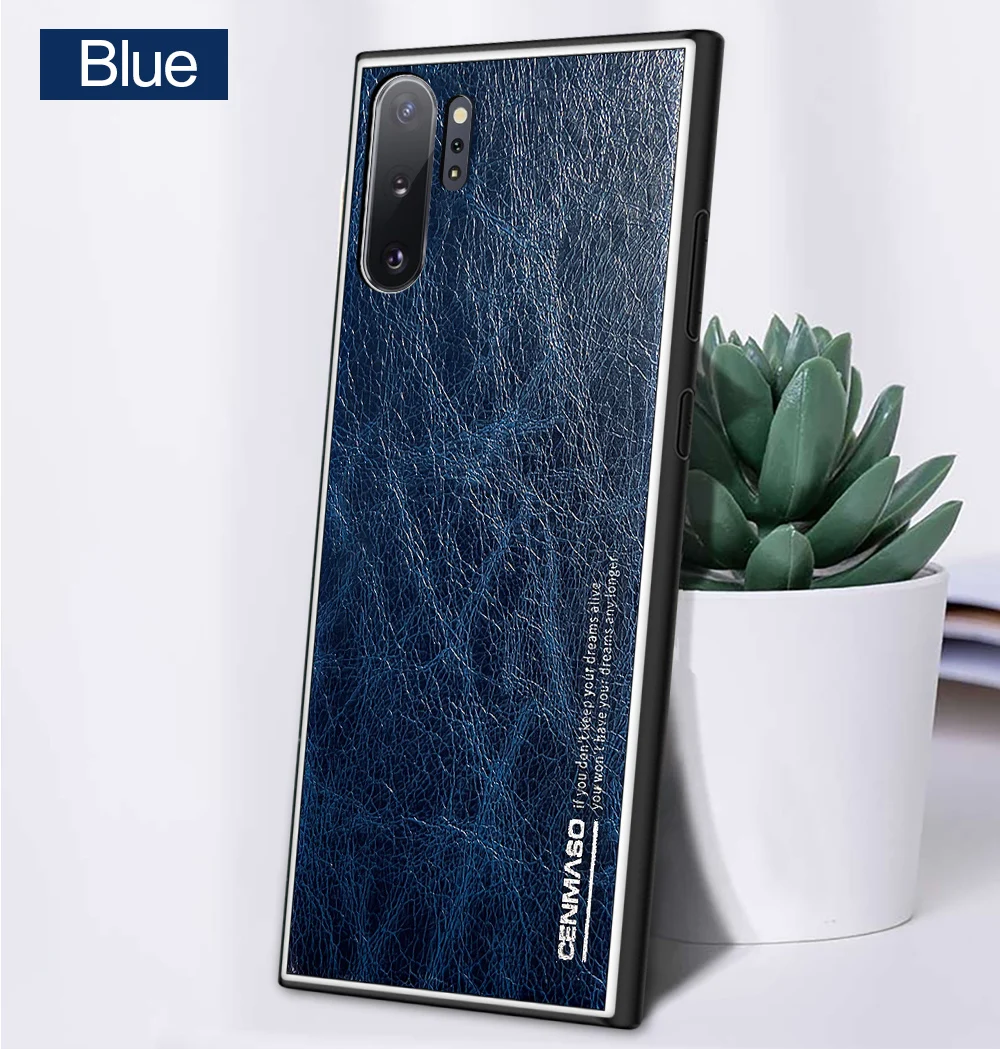 CENMASO натуральная кожа для samsung note 10 Plus чехол роскошный кожаный Ультра Тонкий Ретро Винтаж задняя крышка Мода Coque Fundas