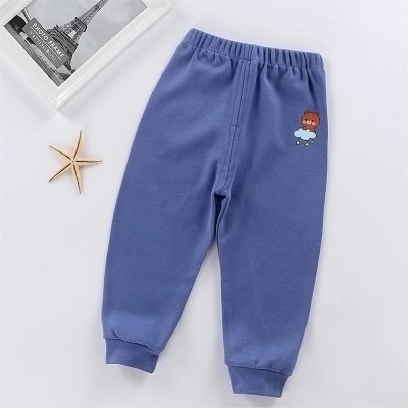От 1 до 5 лет штаны для маленьких мальчиков и девочек осенние теплые длинные штаны для малышей детские штаны из хлопка с рисунком Леггинсы для малышей
