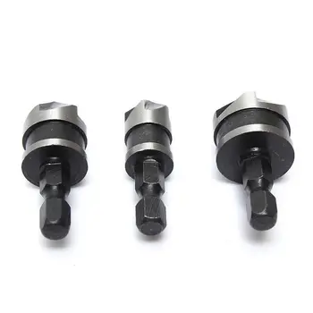 

3pcs/Set Adjustable Tapered Countersink Drill Bits Woodworking Reaming Hand And Power Tool Accessories
