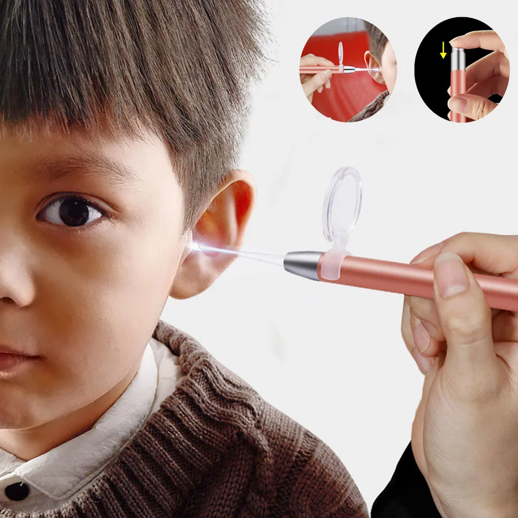 

Baby Ear Cleaner Flashlight Earpick Lighted Ear Spoon Digging Ear Picking Ear Tweezers Tool Set Ear Spoon with a magnifier