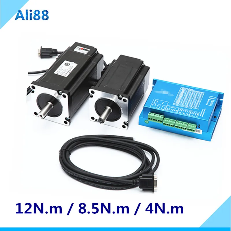 US $261.96 ES RU Free VAT3axis Nema 34 Closed Loop Set 86 2Phase Hybird Servo Motor 45N85NM12NM With Motor Driver HBS860H CNC Kit