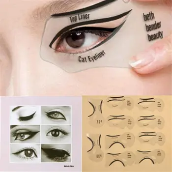 

2pcs Pro Eyeliner Stencils Winged Eyeliner Stencil Models Template Shaping Tools Eyebrows Template Card Eye Shadow Makeup Tool