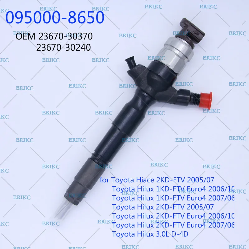 Erikc 095000-8650 Iniettori Common Rail 23670-30370 Di Carburante Diesel Njector Ugello 23670-30240 Per Toyota Hiace Hilux