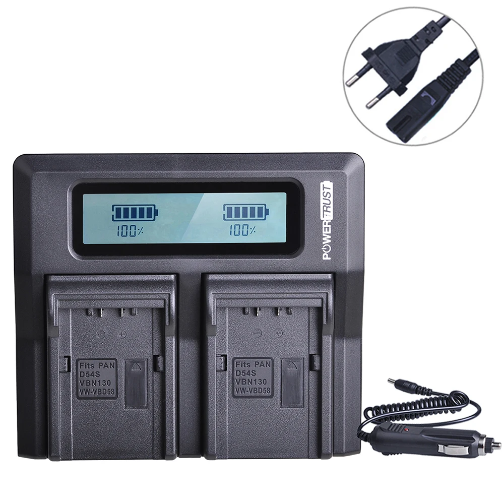 1х Ультра быстрый ЖК двойной зарядное устройство для Panasonic VW-VBD58 VBD29 VBD58 VBD78 D54S батарея AJ-HPX260MC, HPX265MC