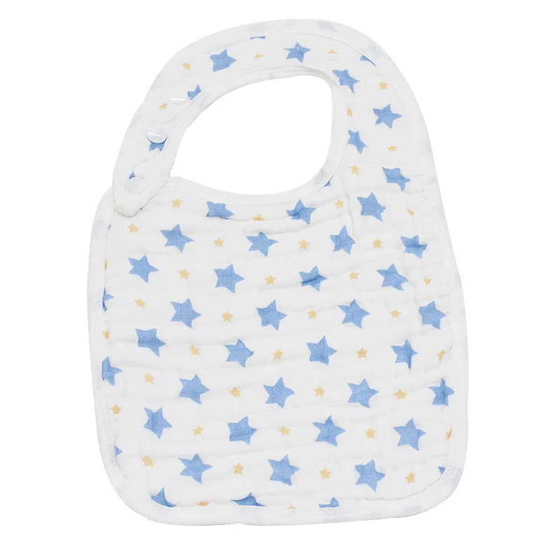 Blue stars Муслиновые детские нагрудники из хлопка, бандана для маленьких девочек и мальчиков, Детские нагрудники и салфетки для отрыжки, одежда для малышей, товары, Слюнявчики, банданы, Слюнявчики для кормления - Цвет: Blue stars